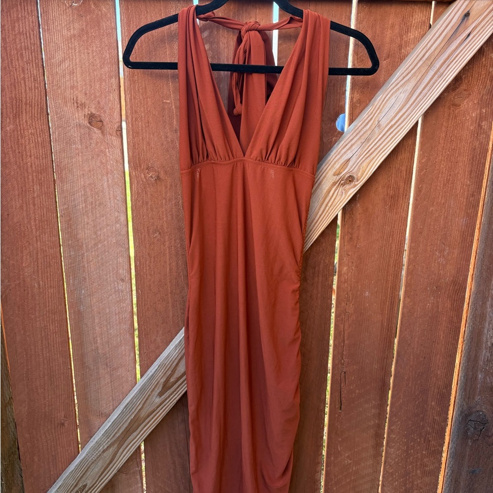 Better Be Terracotta Backless Dress